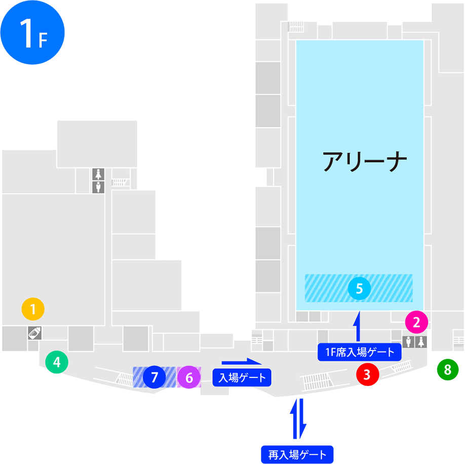 セーレン・ドリームアリーナ(福井県営体育館) 館内 1F