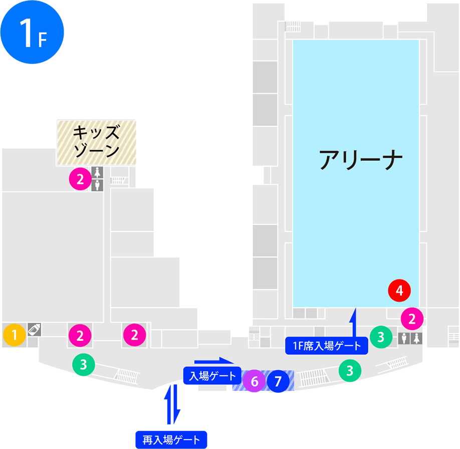セーレン・ドリームアリーナ（福井県営体育館） 館内 1F