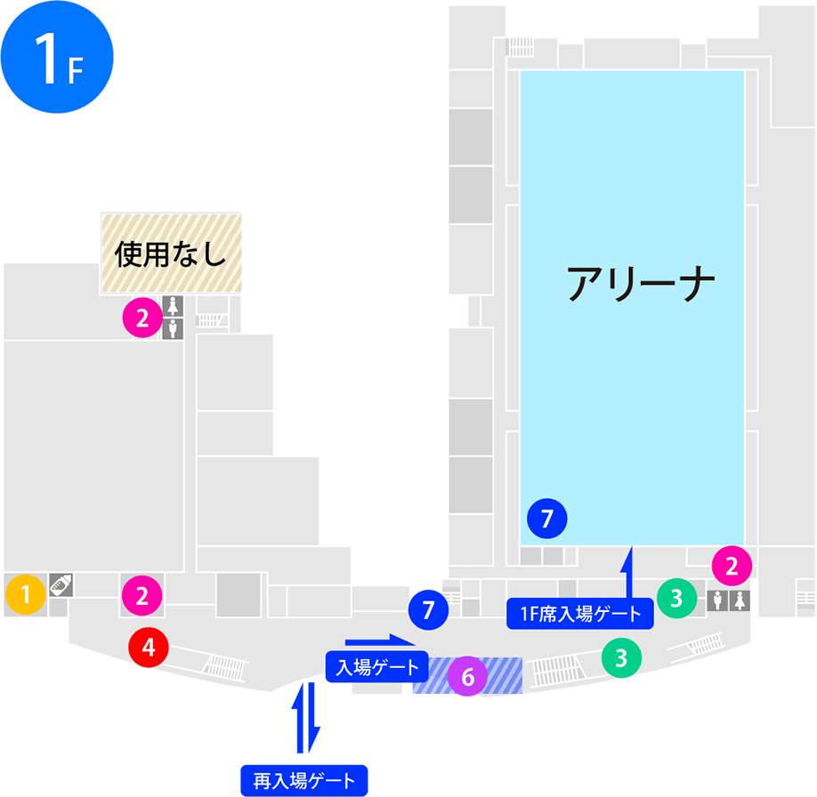 セーレン・ドリームアリーナ(福井県営体育館) 館内 1F